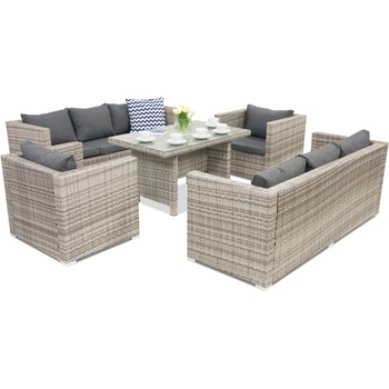 Garden Point Градински мебели от ратан Roma Apetito 8 Garden Point сив (GAP247-8)