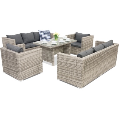 Garden Point Градински мебели от ратан Roma Apetito 8 Garden Point сив (GAP247-8)