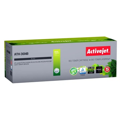 Compatible BIO Activejet ATH-36NB тонер за принтери HP, Canon, Резервен HP 36A CB436A, Canon CRG-713, Върховен, 2000 страници, черен. ЕКО тонер (ATH-36NB BIO)