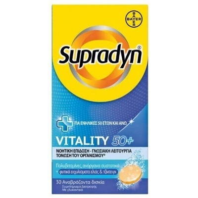 Bayer Хранителна добавка с витамини и минерали в ефервесцентни таблетки 50+, Supradyn Vitality 50+ 30 eff tabs