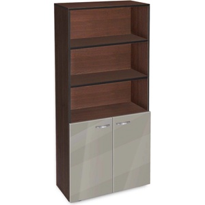 Bogdan Furniture G Етажерка BM-Ava-5 с две вратички, сив гланц с венге