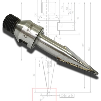 DiaSegment CNC fréza kónická s PCD 3 mm