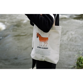 Organikk plátěná taška zebra kvagga