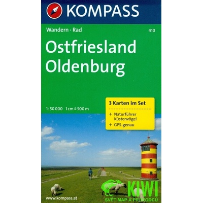 Kompass - Karte Ostfriesland Oldenburg 3 Bl. m. Naturführer Küstenvögel