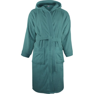 The One Towelling župan s kapucí Bathrobe hooded petrol
