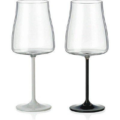 Crystalex Sklenice na víno Alex BLACK & WHITE I. 2 x 400 ml