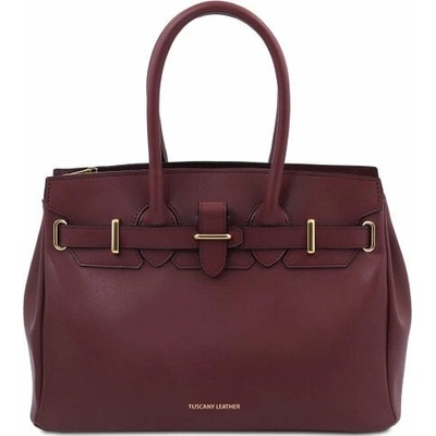Tuscany Leather kožená business kabelka do ruky TL Bag Bordová