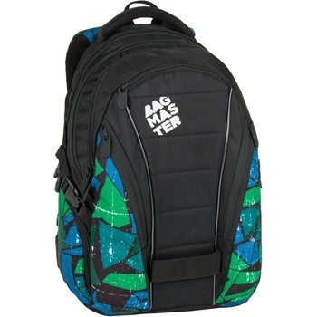 Bagmaster batoh Bag 7 F čierna-zelená-modrá
