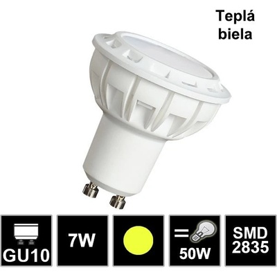 Ledprodukt LED žiarovka GU10 7W SMD2835 teplá biela