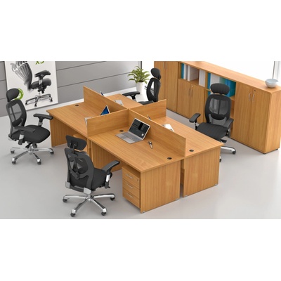 NABYTEK-DESIGNOVY.CZ - ZE 4.6 11 Sestava kancelářského nábytku Komfort 4.6 buk – Sleviste.cz