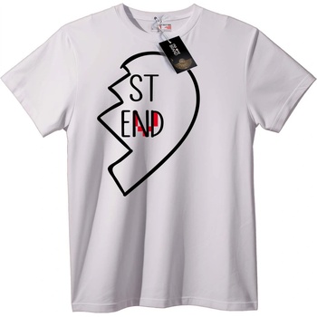 NOONEBRAND Тениска ST END разбито сърце - 2XL, White