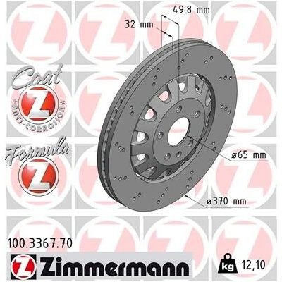 Brzdový kotúč ZIMMERMANN 100.3367.70 (100336770)