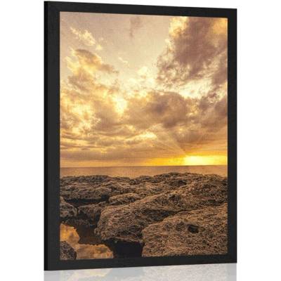 Plakát skály moře - 40x60 white