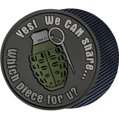 Helikon-Tex Nášivka GRANÁT "WE CAN SHARE" velcro plastová ŠEDÁ