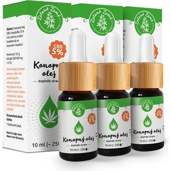 Zelená Země CBD kvapky 5% 3 x 10 ml