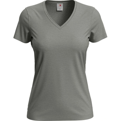 Classic T V neck Tričko dámske STEDMAN sivá Heather