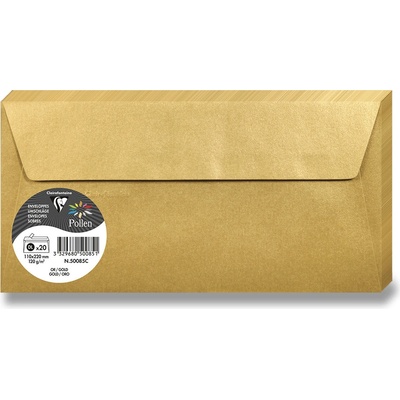 Clairefontaine - obálka - DL, samolepicí, 20 ks, zlatá – Zboží Mobilmania