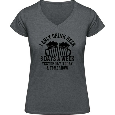 Gildan Soft-Style V Tričko Pivo Piju Včera, dnes a Zítra Dark Heather Grey
