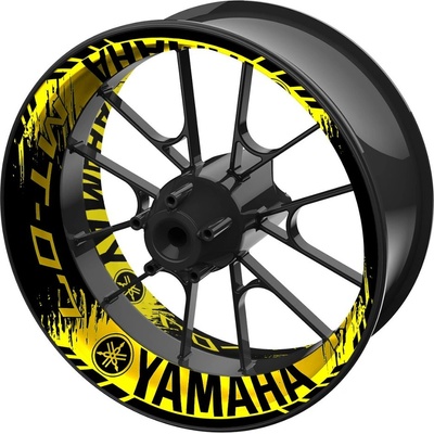 SEFIS jednodielne polepy na kolesá YAMAHA MT-07 čierno-žltá