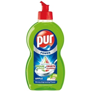 Pur Препарат за миене на съдове Pur Duo Power, ябълка, 450 ml