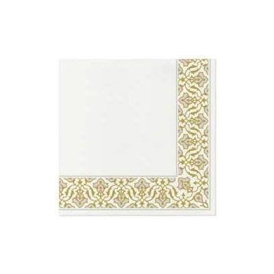 PAW AIRLAID Ubrousky Floral Frame Silver 50ks 40x40cm