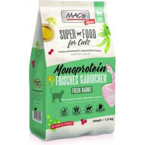 MAC's Mac’s Cat Adult Monoprotein GRAIN FREE, висококачествена храна за капризни и чувствителни котки, БЕЗ ЗЪРНО, със заек и грах, 1, 5 кг - Германия - 80542