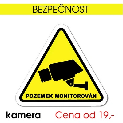 Bezpečnostní cedule Pozemek monitorován – kamerový systém - 20x20 cm / PVC destička