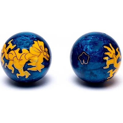 Authentic Čínske meditačné guličky Baoding balls Drak tmavo modré 4 cm