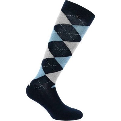 Equithéme Podkolenky Argyle navy blue sky blue – Zboží Dáma