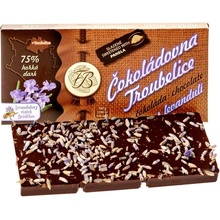 Čokoládovna Troubelice Čokoláda horká 75% s LEVANDUĽOU, 45 g