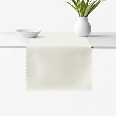 Goldea sviatočný behúň teflónový smotanový s lesklými obdĺžnikmi 35x120cm