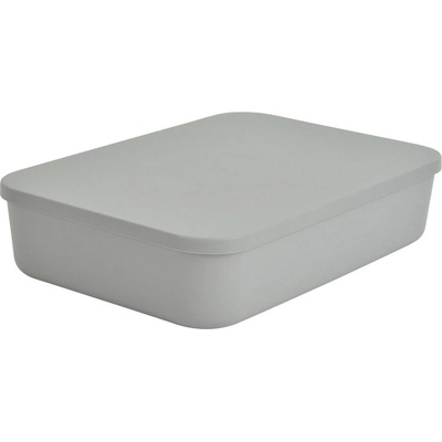 Homéa Сива пластмасова кутия за съхранение с капак 35, 5x25, 5x8 cm - Homéa (6RAN839GR)