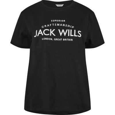 Jack Wills Дамска тениска Jack Wills Forstal Boyfriend T-Shirt Ladies - Black