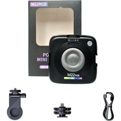 M22 Mini LED RGB svetlo s magnetom alebo sponou 6 W, pre telefón, fotoaparát