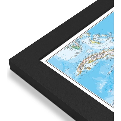 National Geographic Karibik - nástěnná mapa 90 x 60 cm Varianta: mapa v dřevěném rámu, Provedení: Pegi černý