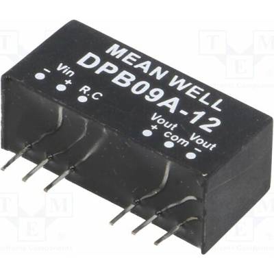 MEAN WELL DPB09A-12 Měnič: DC/DC; 9W; Uvst: 9÷18VDC; Uvýst: 12VDC; Uvýst2: -12VDC; SIP8