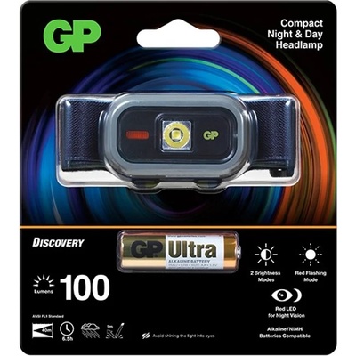 GP Челник GP Batteries CH33, алкални батерии, 100lm, нощно виждане, водоустойчив, черен