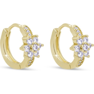 Biju Kruhové náušnice s květinou a zirkony 3833 1003833