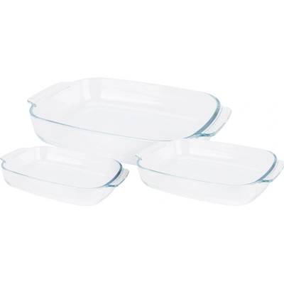 EXCELLENT HOUSEWARE Sada 3 ks sklenených pekáčov