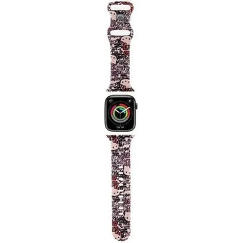 Hello Kitty Каишка Hello Kitty Silicone Tags Graffiti за Apple Watch 38/40/41mm, розова (Hel000057-0)