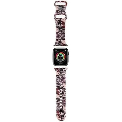 Hello Kitty Каишка Hello Kitty Silicone Tags Graffiti за Apple Watch 38/40/41mm, розова (Hel000057-0)