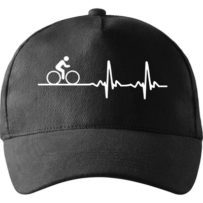 Cyklo ekg bicykel so zahnutým šiltom a látkovou sponou Čierna