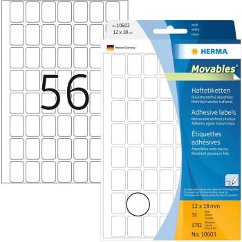 Herma Самозалепващи се етикети, за цени, 12 х 18 mm, бели, 1 (1540100139)