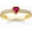 Thomas Sabo TR2448-995-10-56 Gold-plated solitaire ring w. red stone + zirconia , Жени