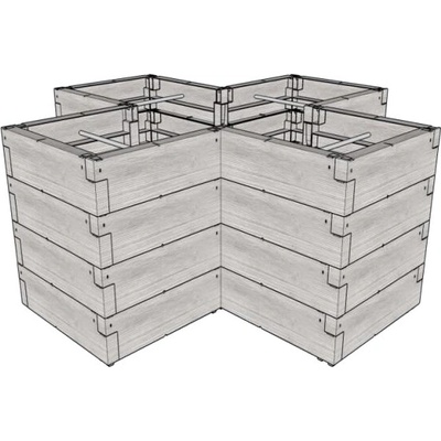 LANIT PLAST, vyvýšený záhon JUWEL TIMBER ERGOLINE CROSS 20479 LG3249