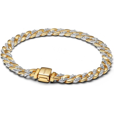 PANDORA Náramek Dvoubarevný kubánský řetízek s pavé 564229c01