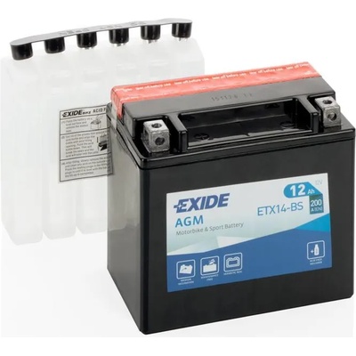 Exide Bike AGM 12V 12Ah left+ YTX14-BS