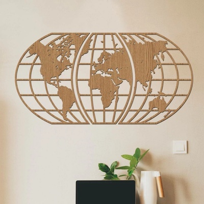 dřevo života 3 dílna mapa světa Global Zvolte barvu dekoru: Horský dub, Rozměry (cm): 117x60