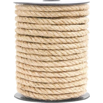 Lano jutové 4-vlákna, prírodné 12mm/100m