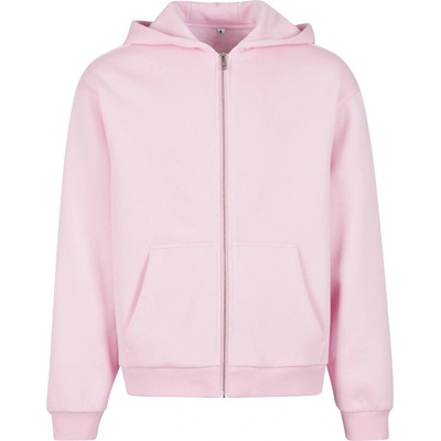 Build Your Brand pánska mikina na zips BY285 Soft Pink